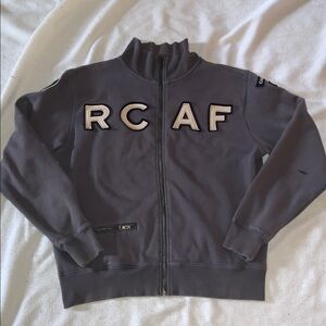 RED CANOE RCAF Full Zip Washed Blue/gray Sweatshirt SZ M